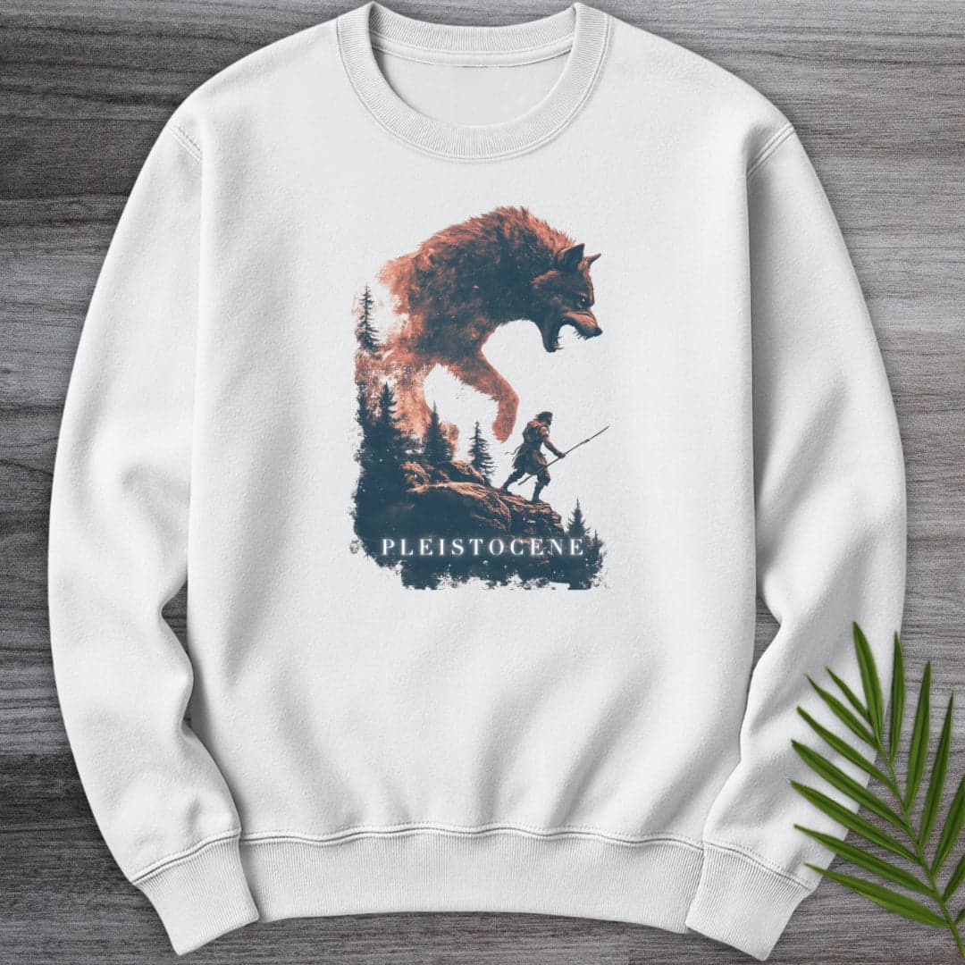 Sweatshirt White / S Pleistocene Dire Wolf Spirit Crewneck