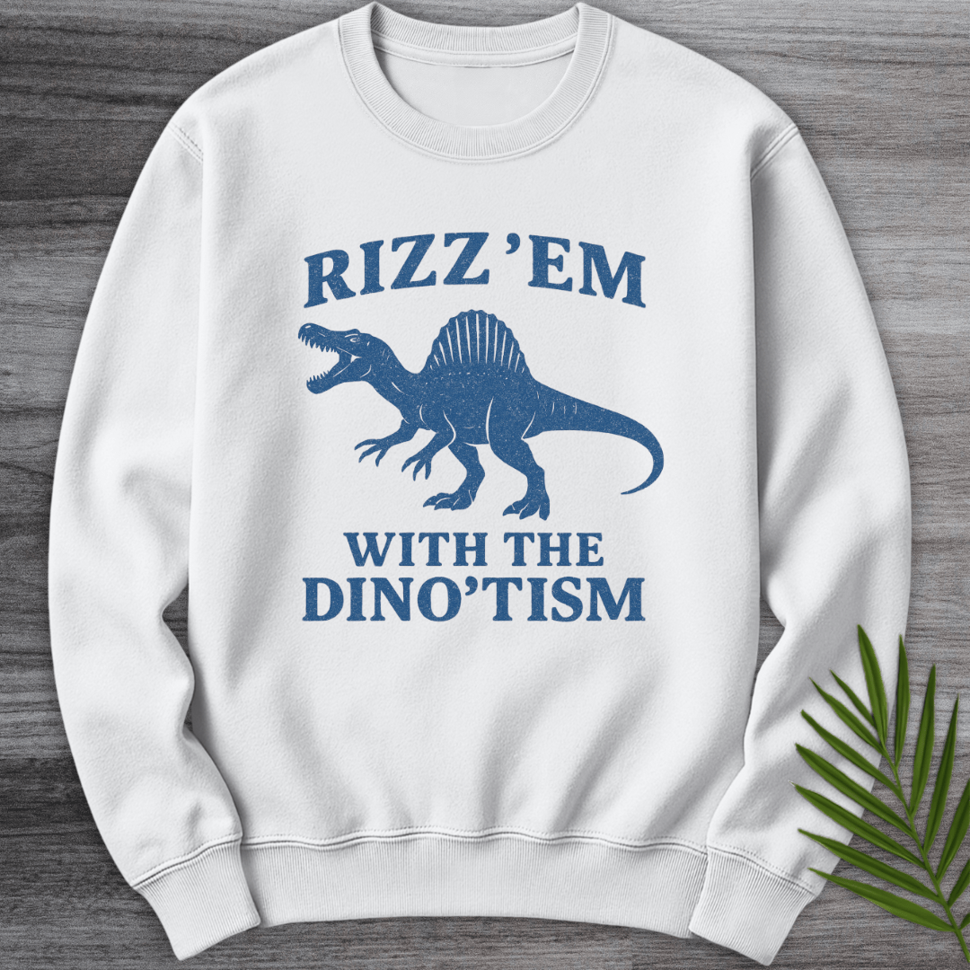 Sweatshirt White / S Rizz'em with Dino'tism Crewneck