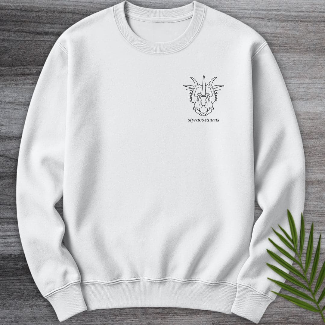 Sweatshirt White / S Simple Styracosaurus Line Art Crewneck