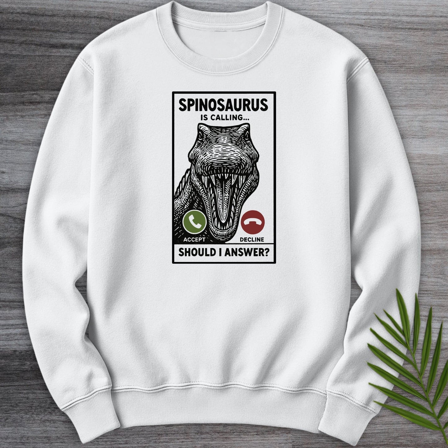 Sweatshirt White / S Spinosaurus is Calling Crewneck
