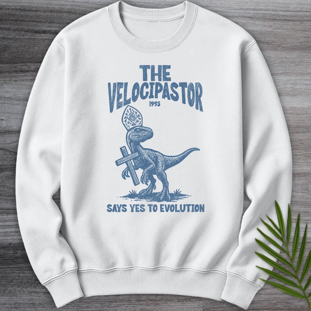 Sweatshirt White / S Velocipastor Evolution Teachings Crewneck