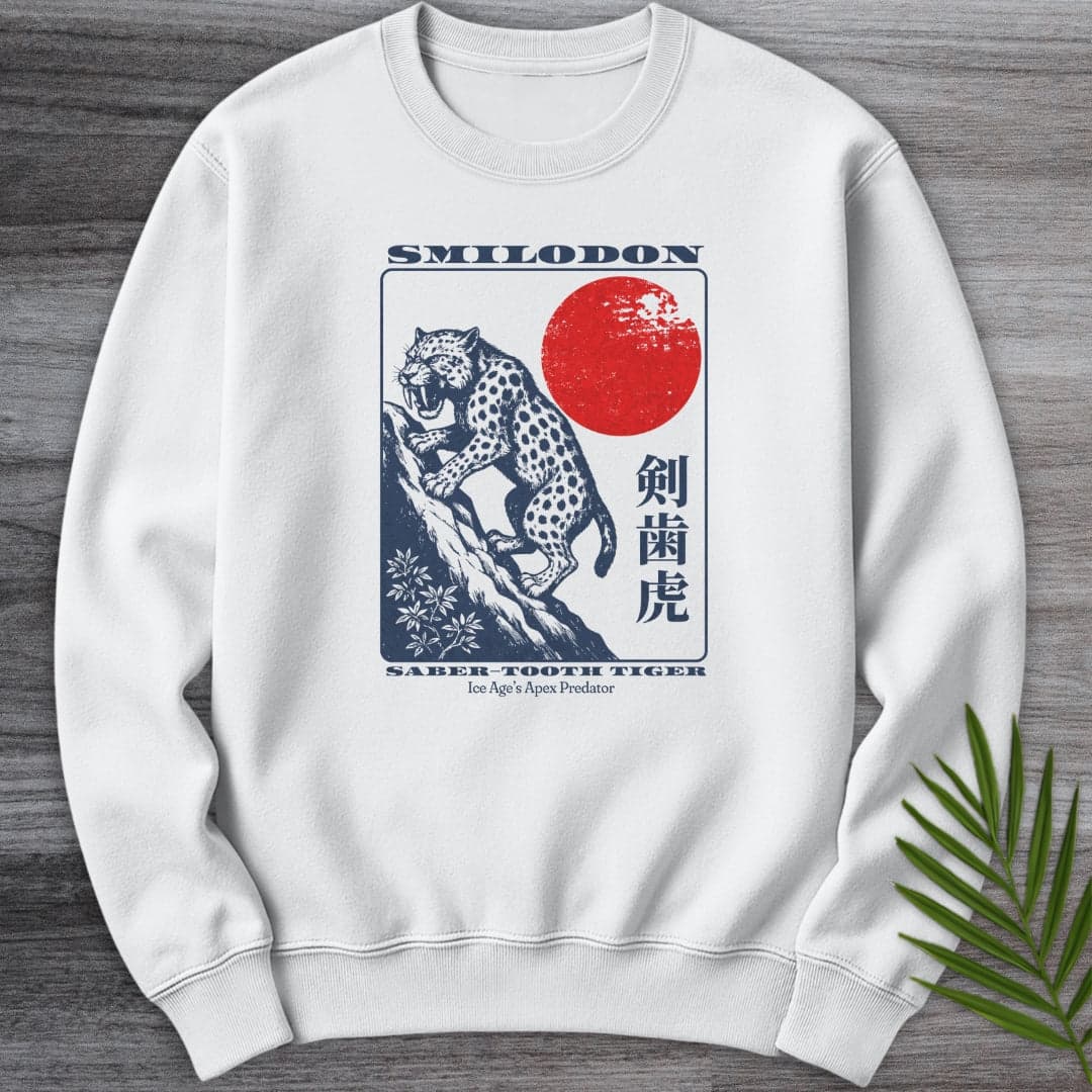 Sweatshirt White / S Vintage Saber-Tooth Tiger Crewneck