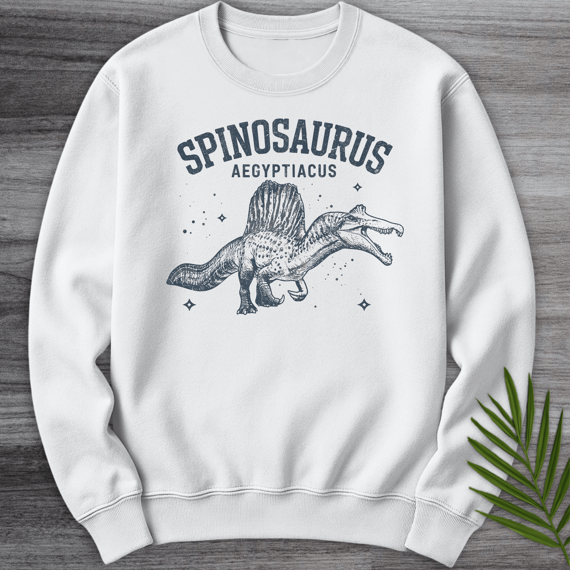 Sweatshirt White / S Vintage Spinosaurus Aegyptiacus Crewneck