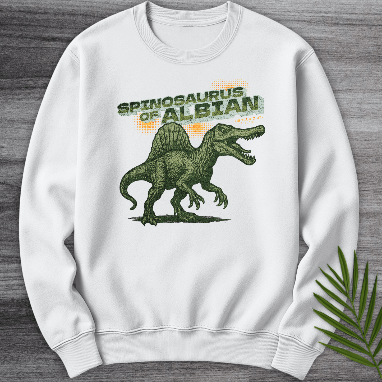 Sweatshirt White / S Vintage Spinosaurus of Albian Crewneck