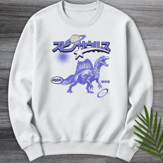 Sweatshirt White / S Vintage Y2K Japanese Spinosaurus Crewneck