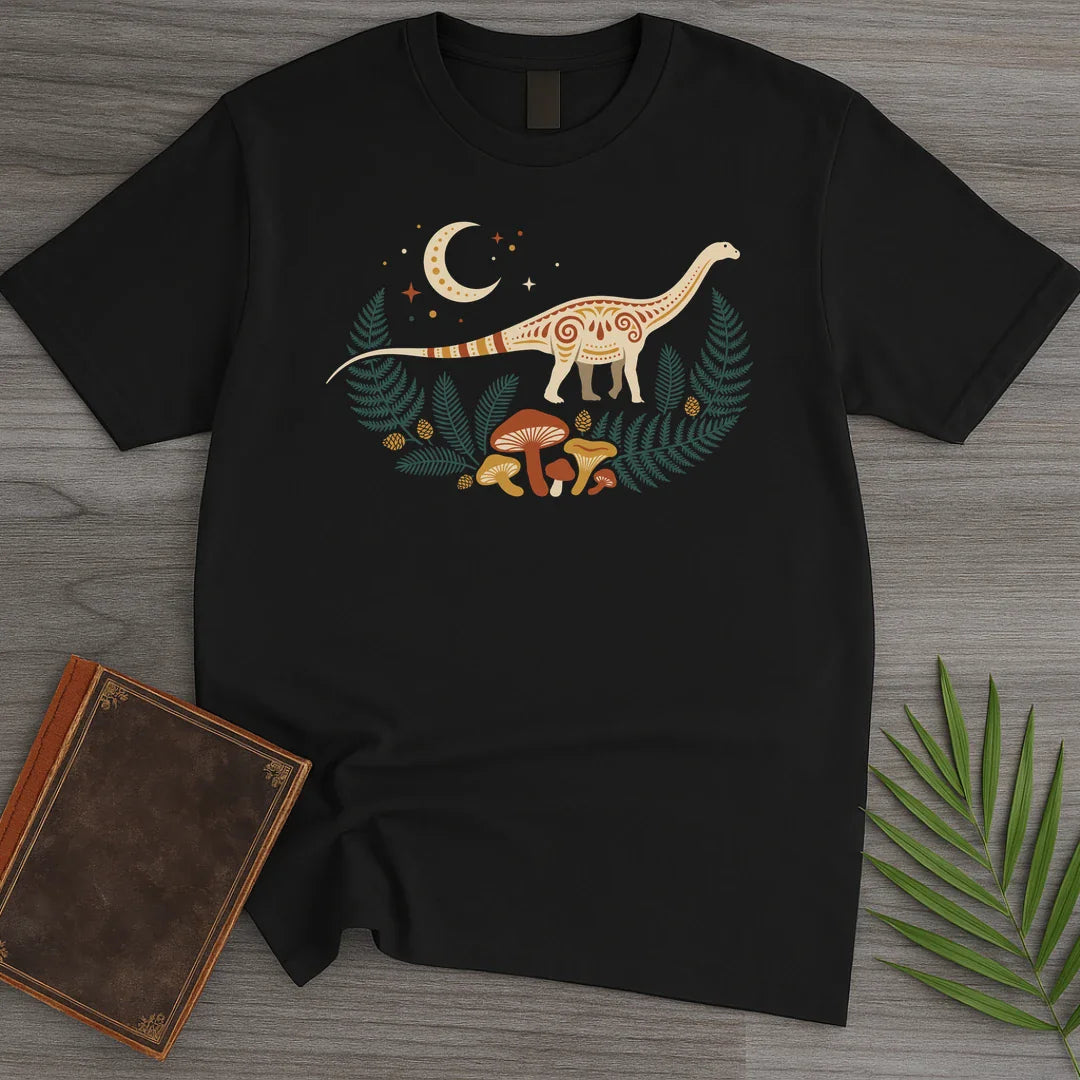 T-Shirt Black / M Folk Moon Diplodocus T-Shirt