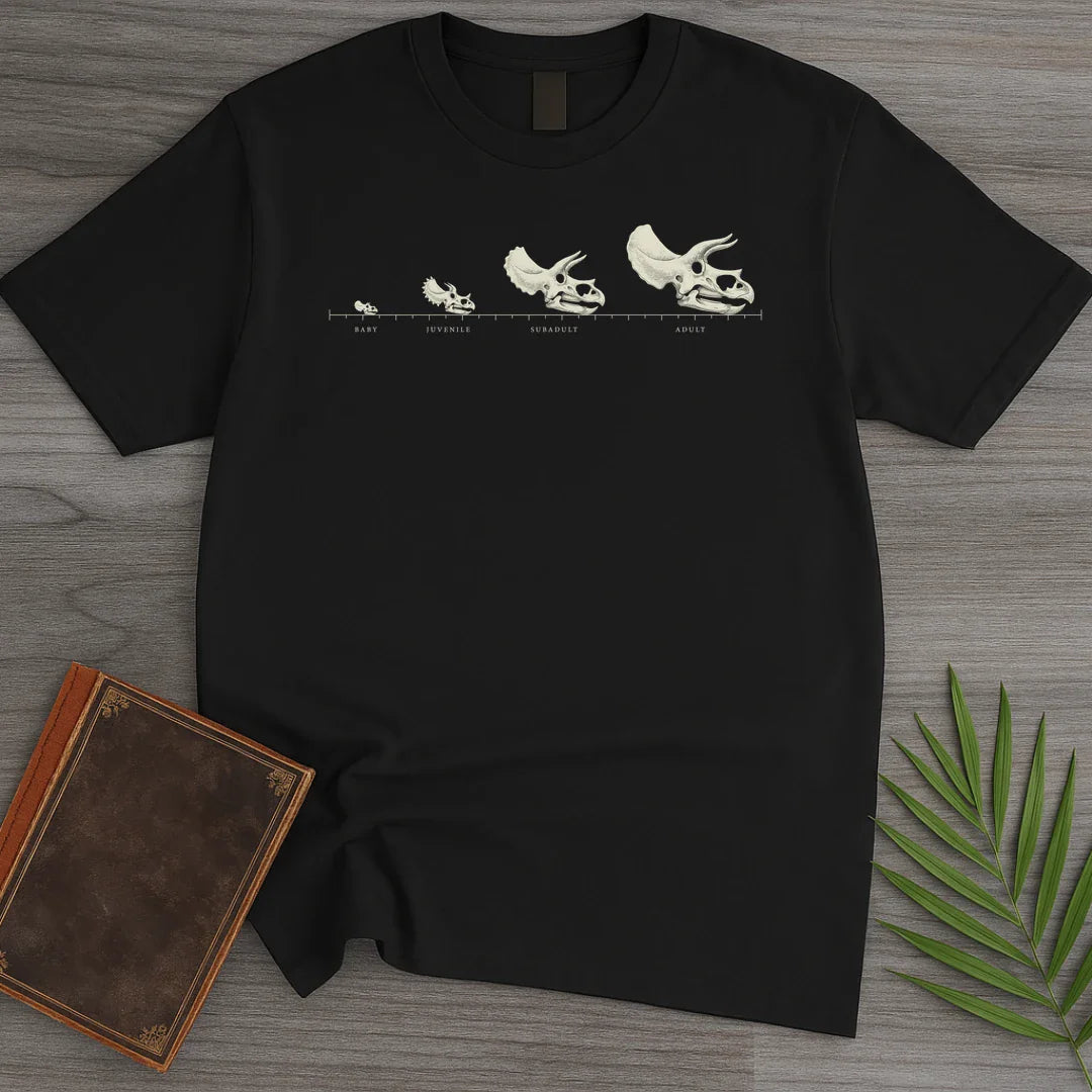 T-Shirt Black / M Triceratops Growth Chart T-Shirt