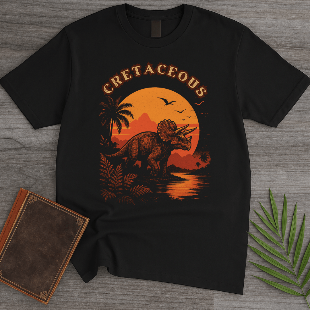 T-Shirt Black / S 1980's Vintage Cretaceous Triceratops T-Shirt