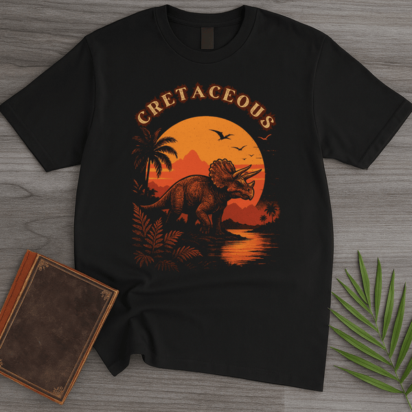 T-Shirt Black / S 1980's Vintage Cretaceous Triceratops T-Shirt