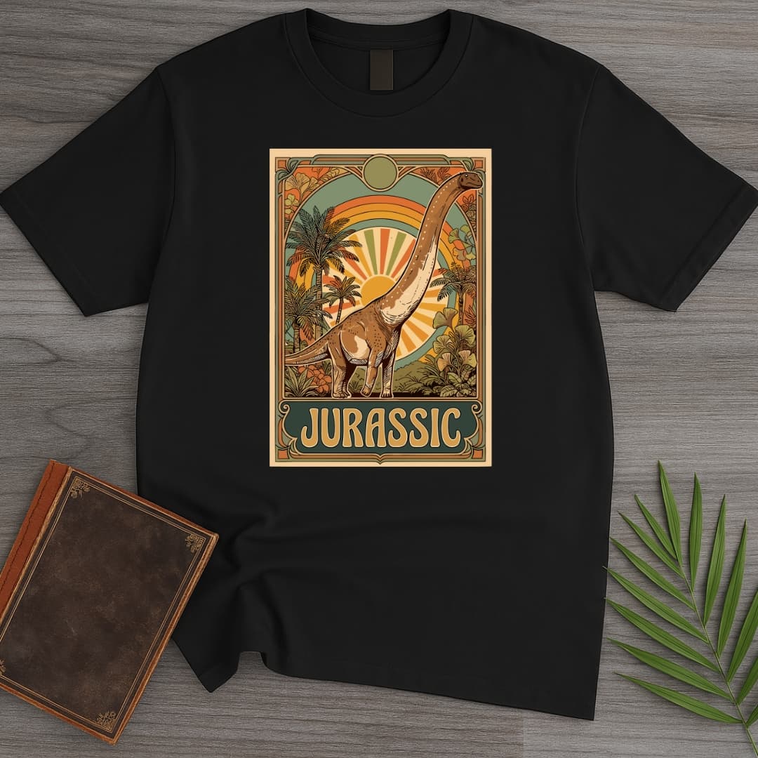 T-Shirt Black / S 70s Vintage Jurassic Sauroposeidon T-Shirt