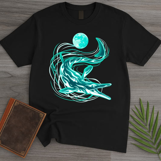 T-Shirt Black / S A Blue Mosasaurus Moon T-Shirt