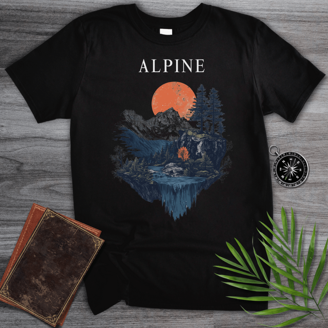 T-Shirt Black / S Alpine Sunset River Valley T-Shirt