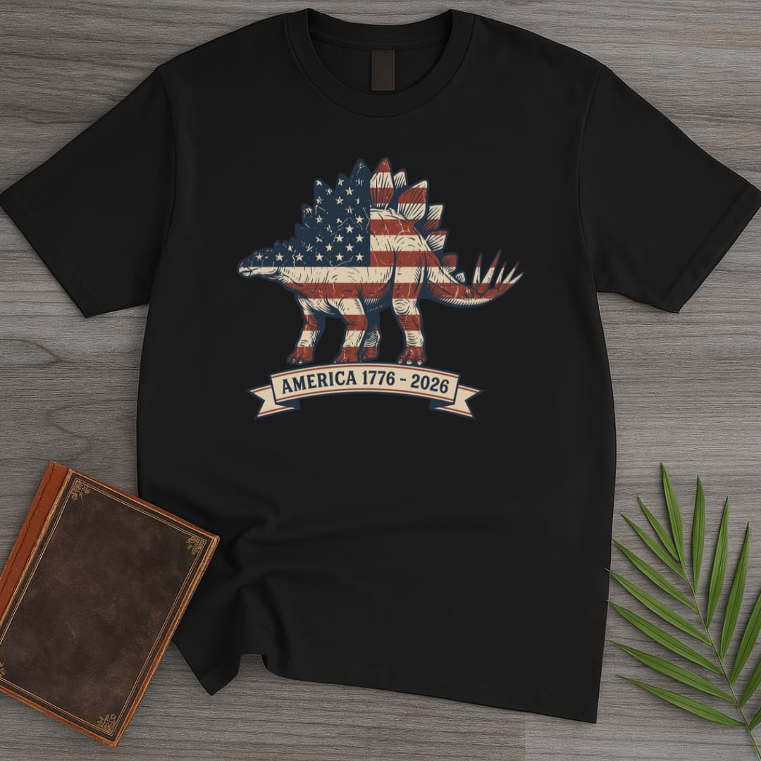 T-Shirt Black / S Americas 250th Heritage Plate Stegosaurus T-Shirt