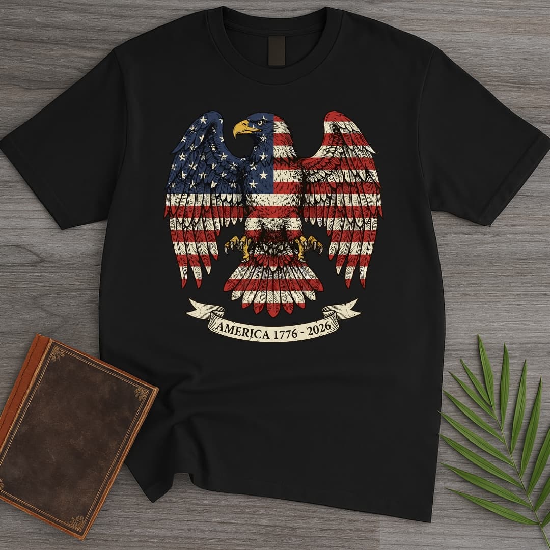T-Shirt Black / S Americas 250Th Old Glory Eagle T-Shirt