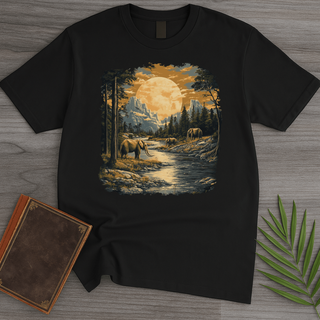 T-Shirt Black / S Archaic Elephants Moonlit Crossing T-Shirt