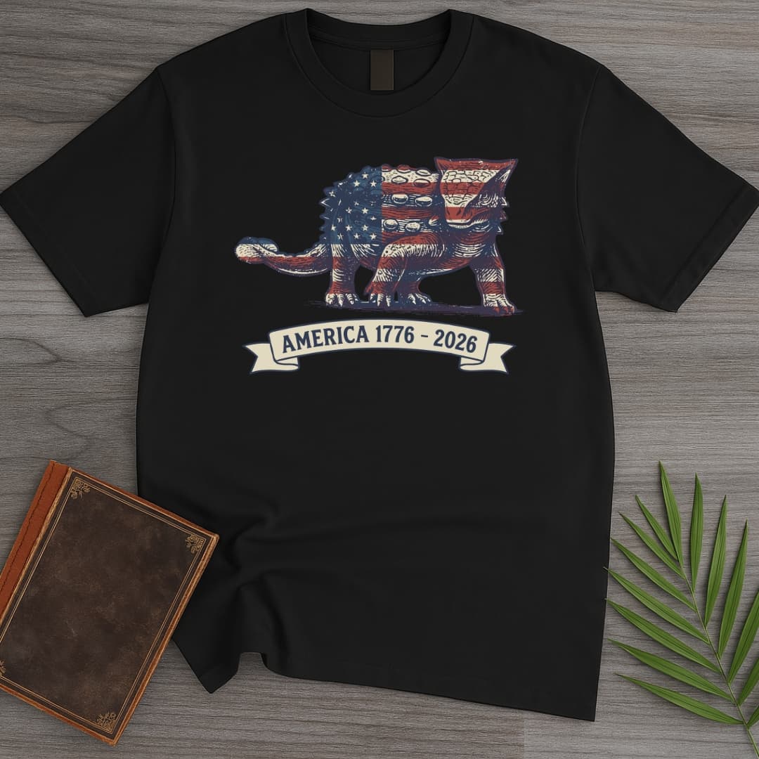 T-Shirt Black / S Armored Dinosaur Americas 250th T-Shirt