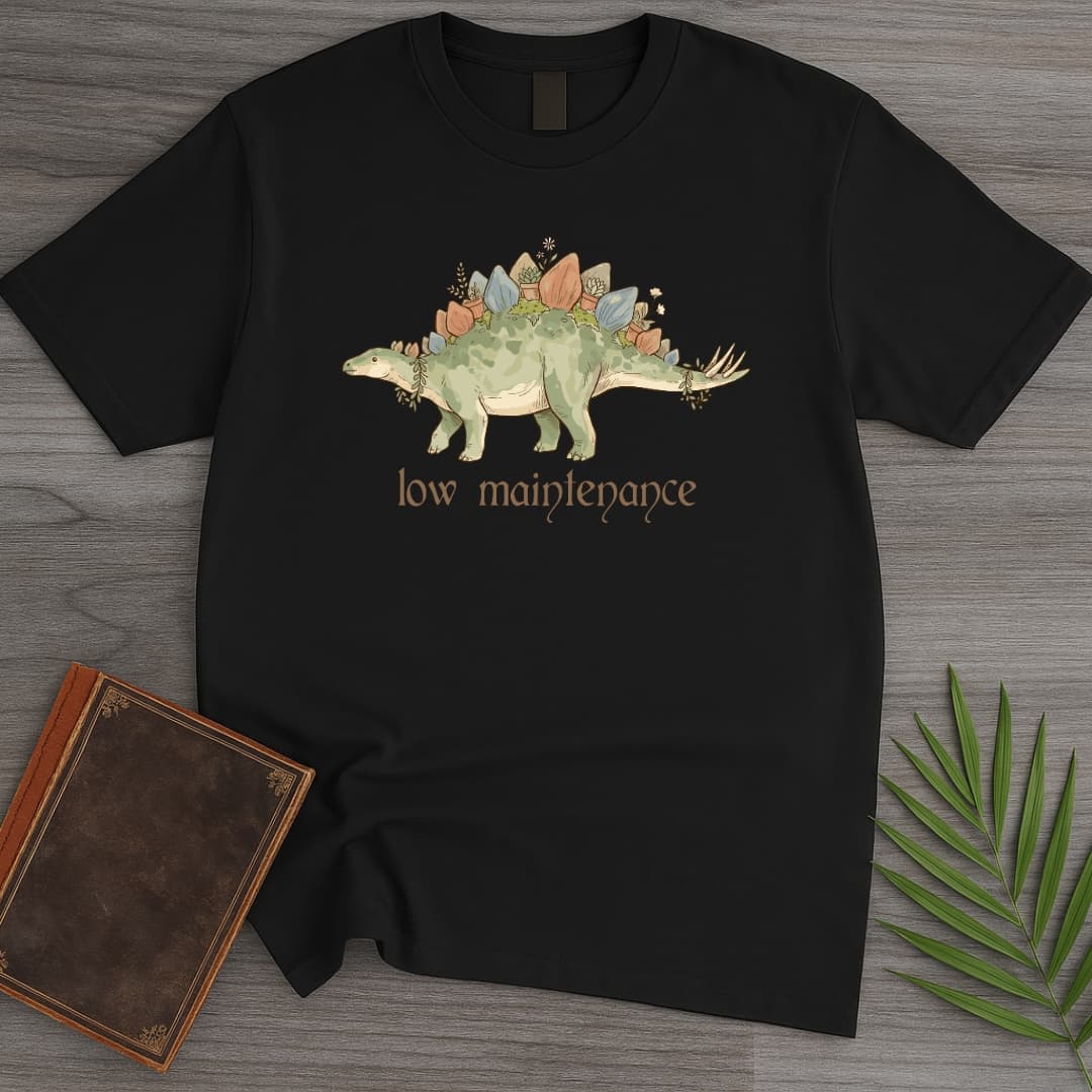 T-Shirt Black / S Blooming Stegosaurus T-Shirt