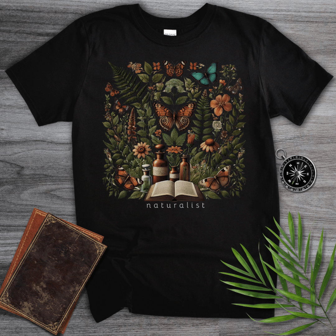 T-Shirt Black / S Botanical Harmony: Naturalist Graphic T-Shirt