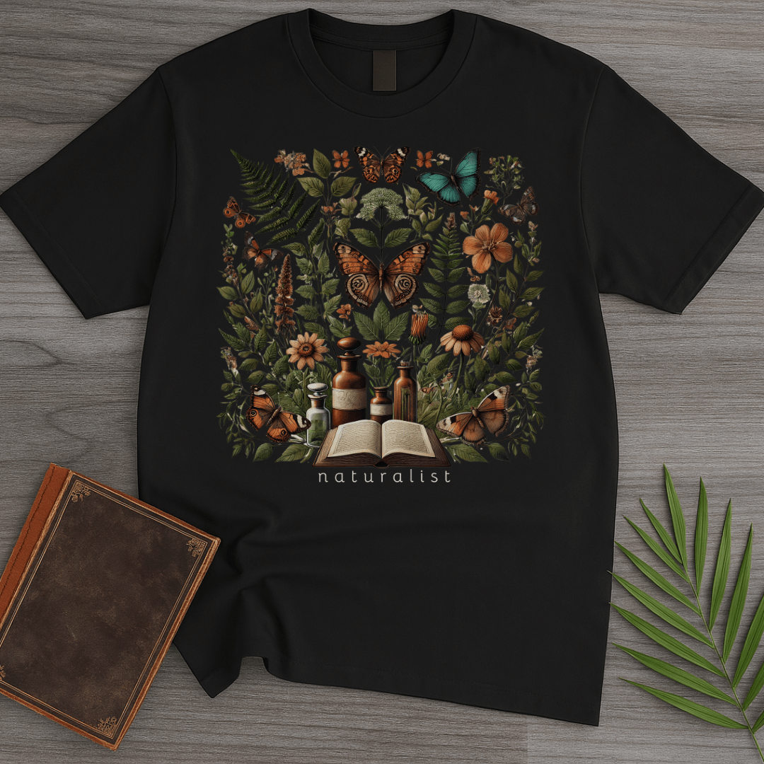 T-Shirt Black / S Botanical Harmony: Naturalist Graphic T-Shirt