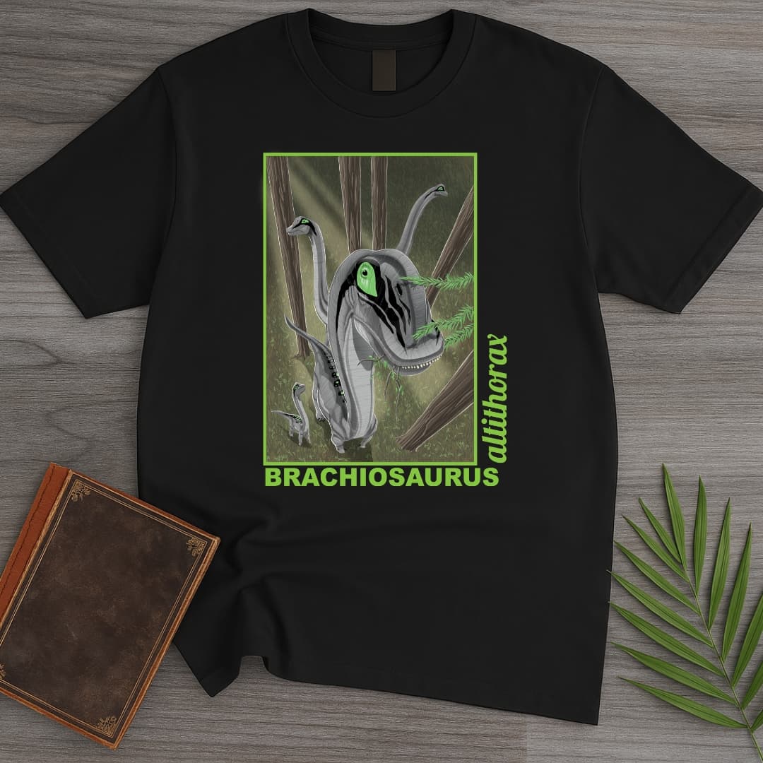 T-Shirt Black / S Brachiosaurus - Ancient Forest Shadow T-Shirt
