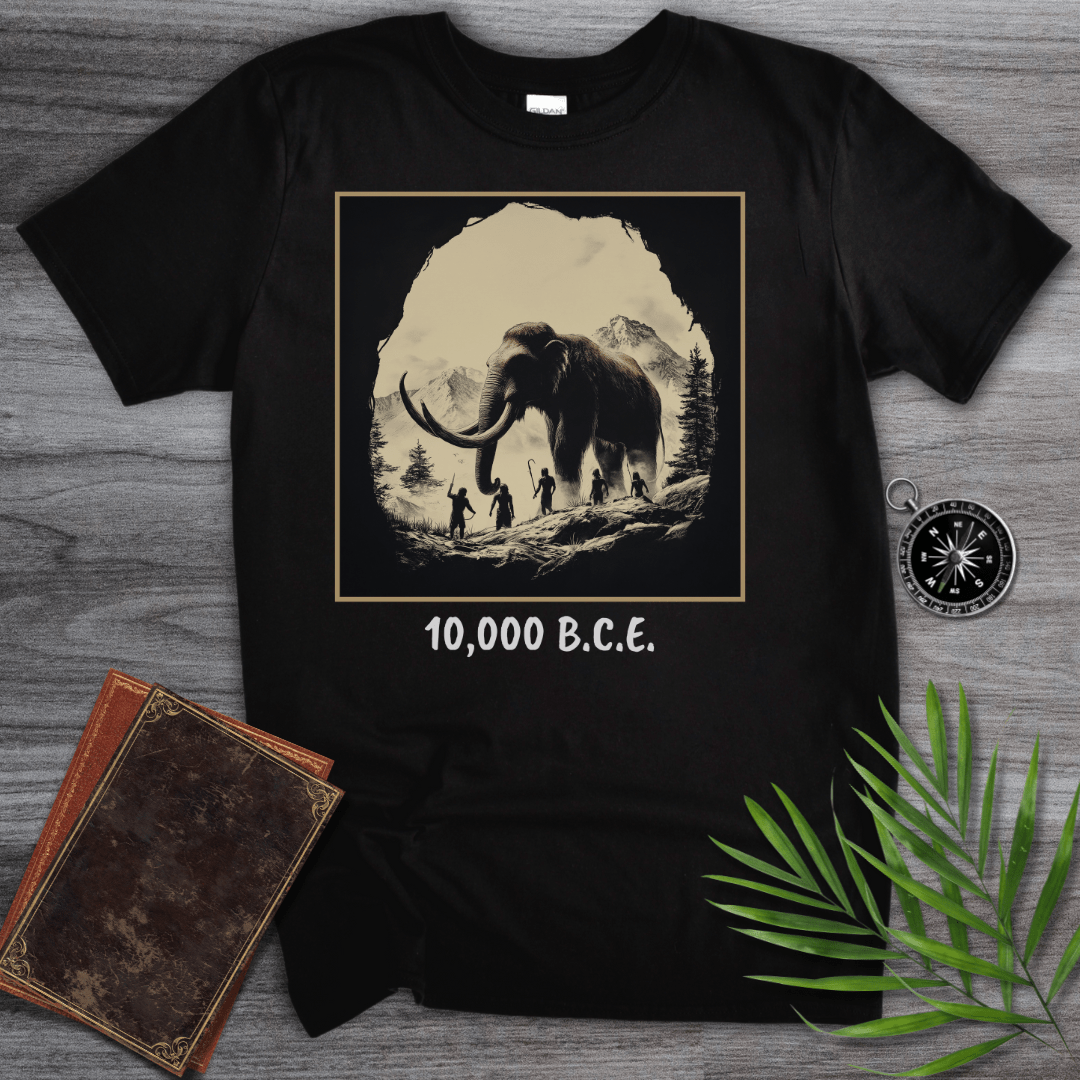 T-Shirt Black / S Caveman Mammoth 10,000 B.C.E. T-Shirt