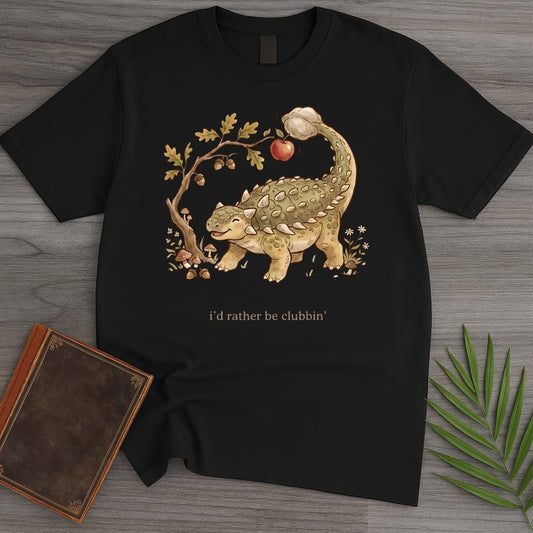 T-Shirt Black / S Cottagecore Clubbing Ankylosaurus T-Shirt