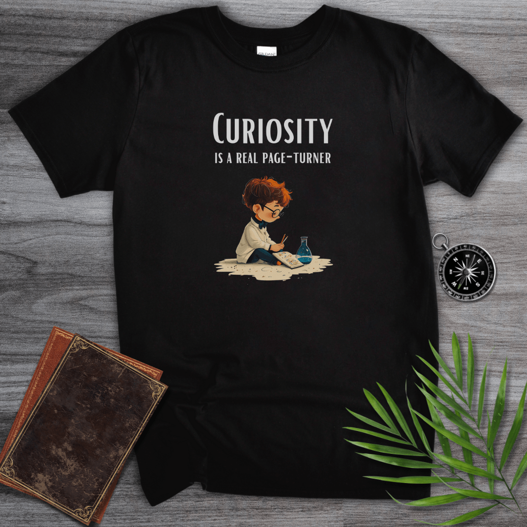 T-Shirt Black / S Curiosity is a Real Page Turner