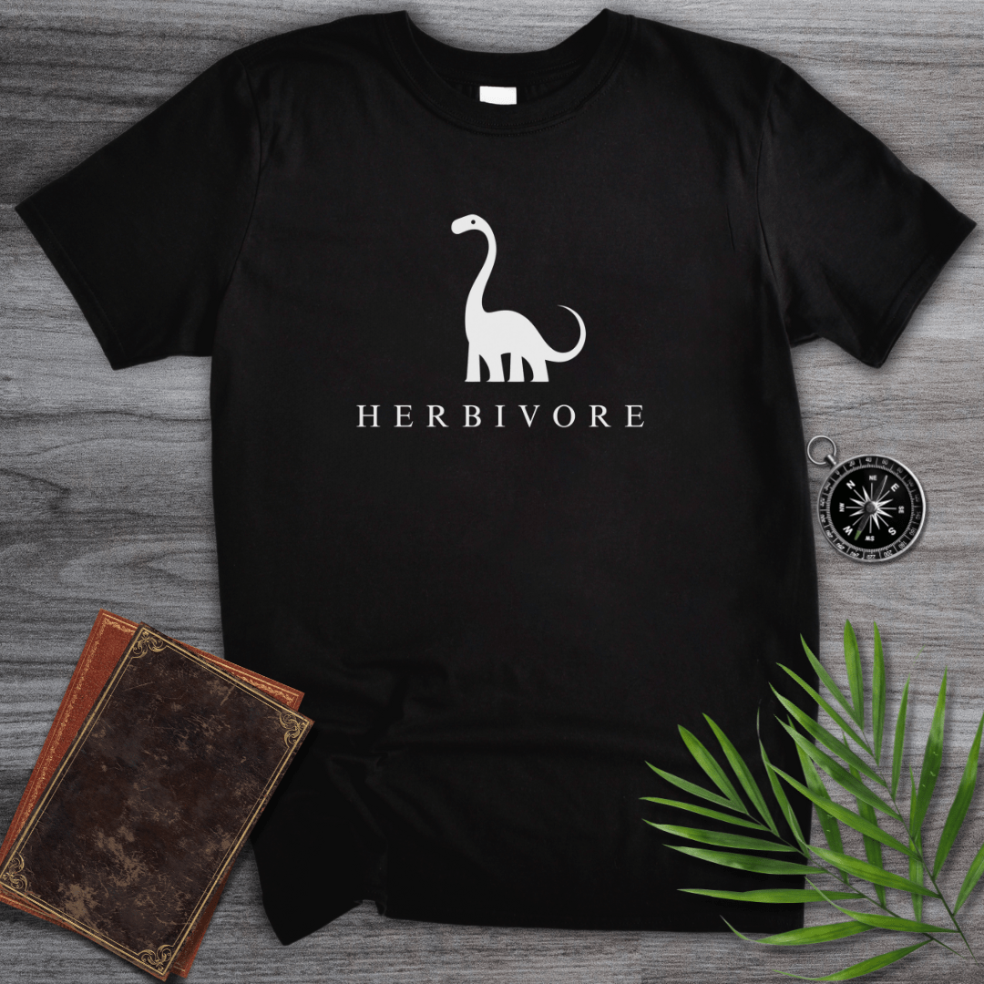 T-Shirt Black / S Cute Dinosaur Herbivore T-Shirt