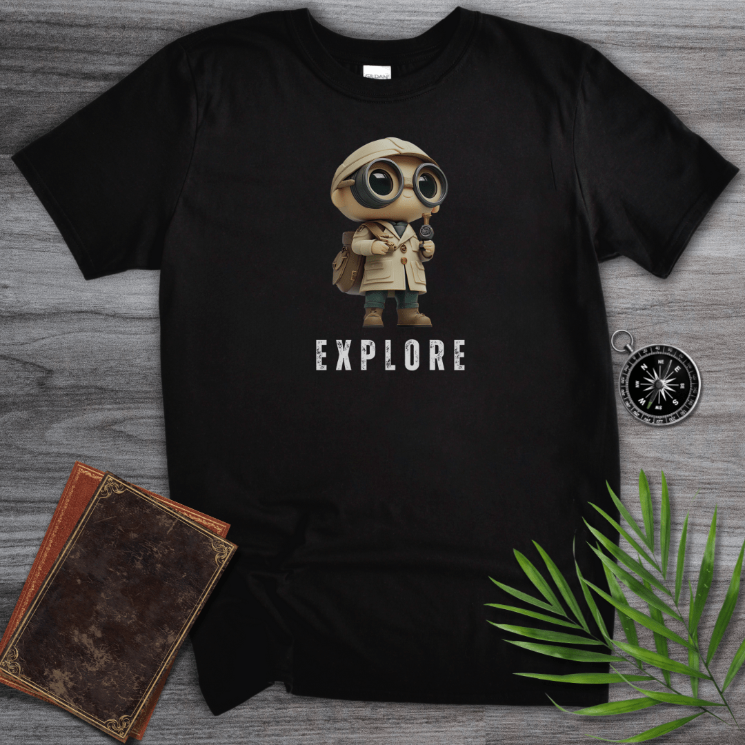 T-Shirt Black / S Cute Exploration Character Graphic T-Shirt