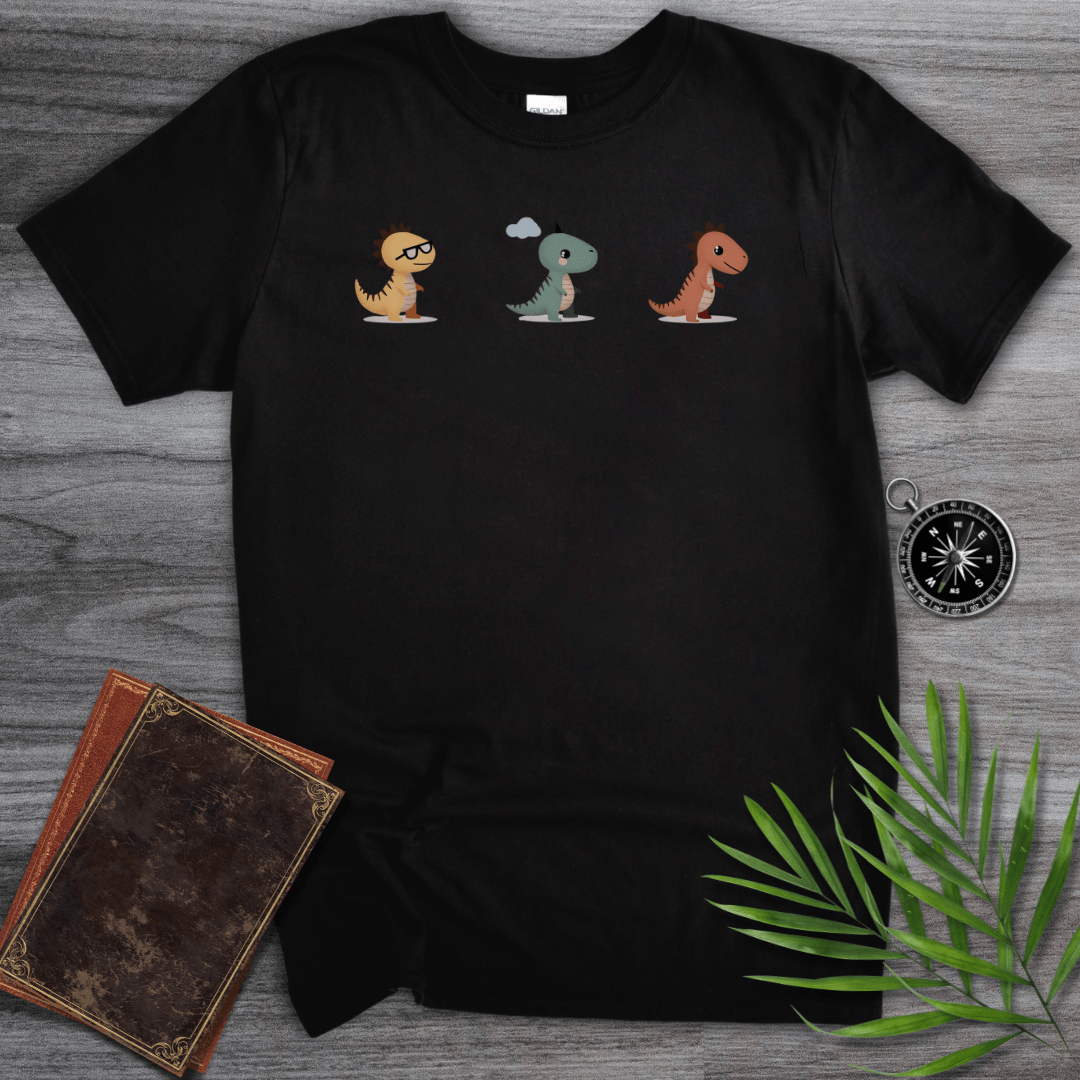 T-Shirt Black / S Cute Mini Dinosaurs T-Shirt