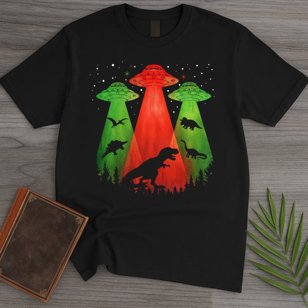 T-Shirt Black / S Dinosaur UFO Conspiracy T-Shirt