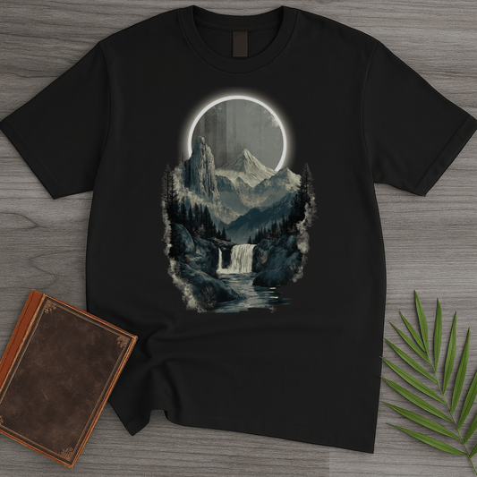 T-Shirt Black / S Eclipse Over Mountain Falls T-Shirt