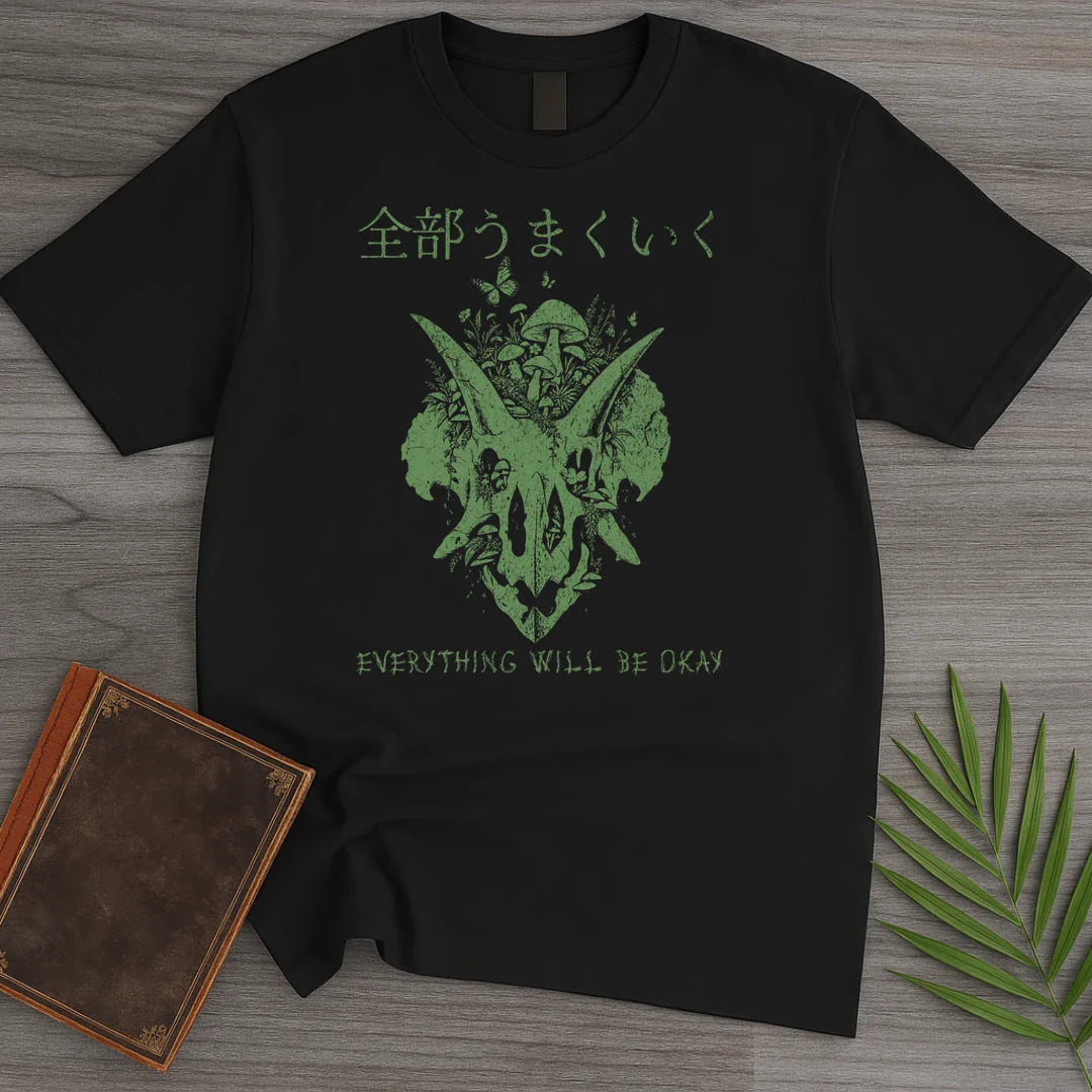 T-Shirt Black / S Everything Will Be Okay Triceratops T-Shirt