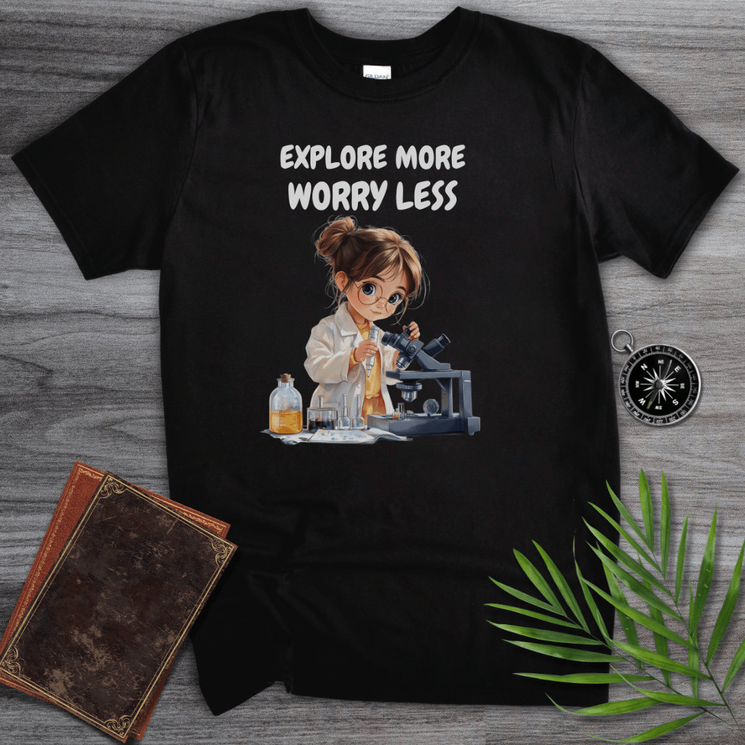 T-Shirt Black / S Explore More, Worry Less Science T-Shirt