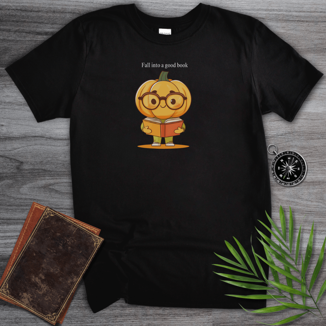 T-Shirt Black / S Fall Into a Good Book, Graphic T-Shirt