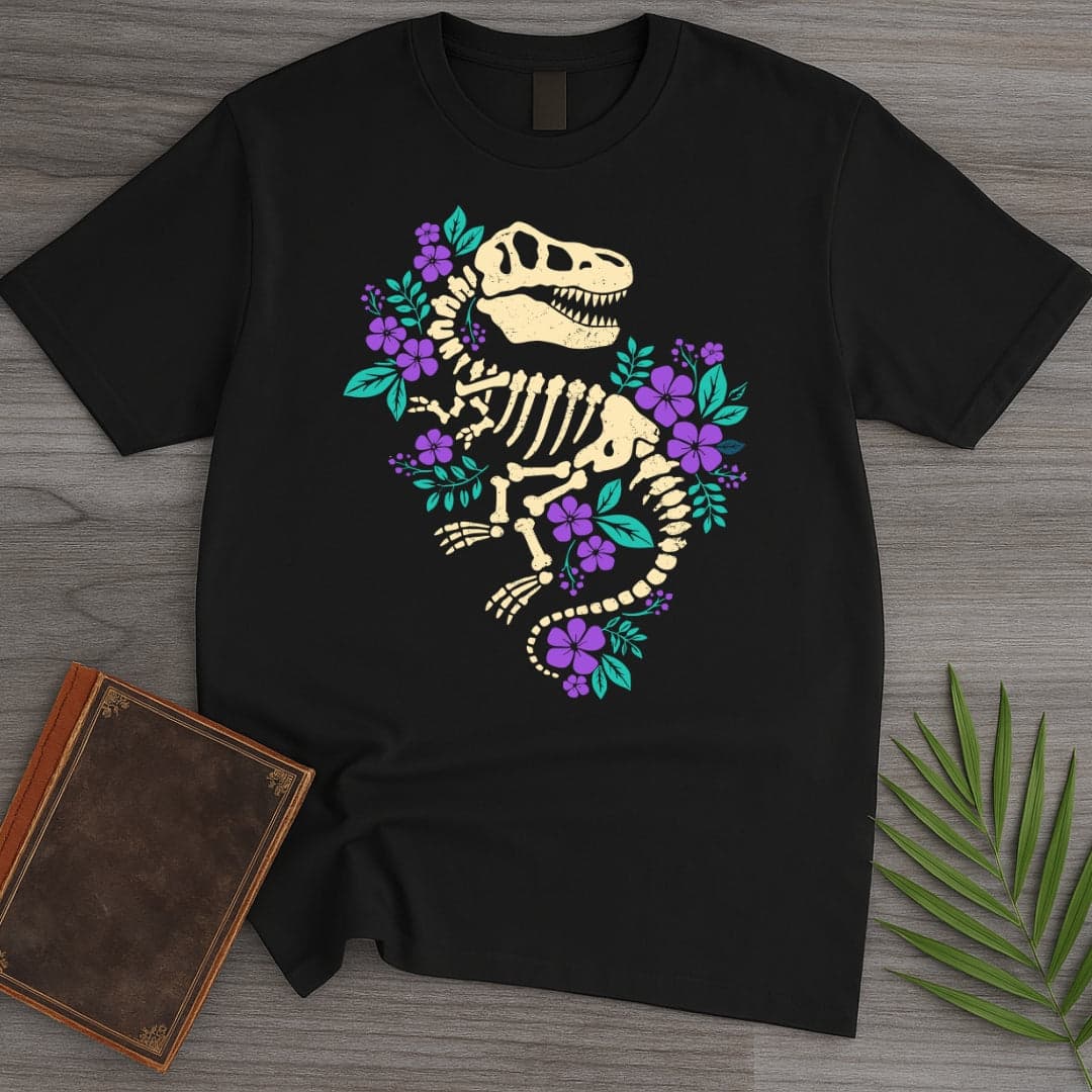 T-Shirt Black / S Floral T.rex Fossil T-Shirt