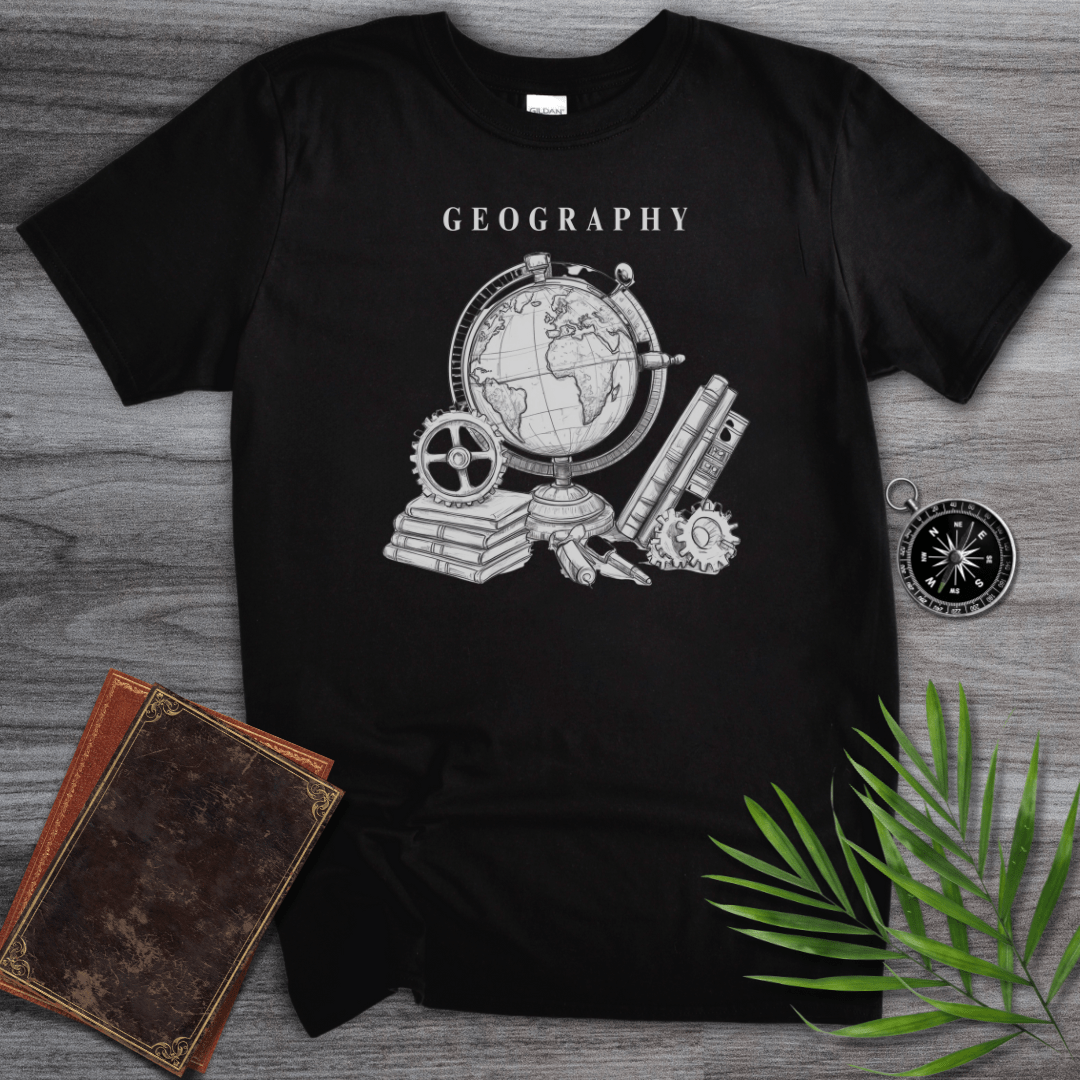 T-Shirt Black / S Geography Illustration Graphic T-Shirt