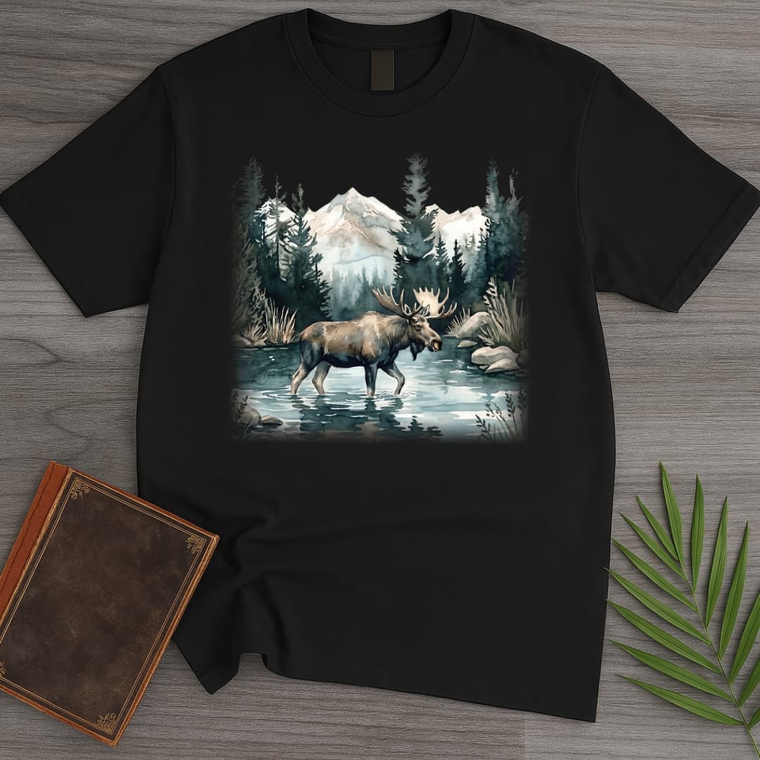 T-Shirt Black / S Glacial Lake Moose T-Shirt