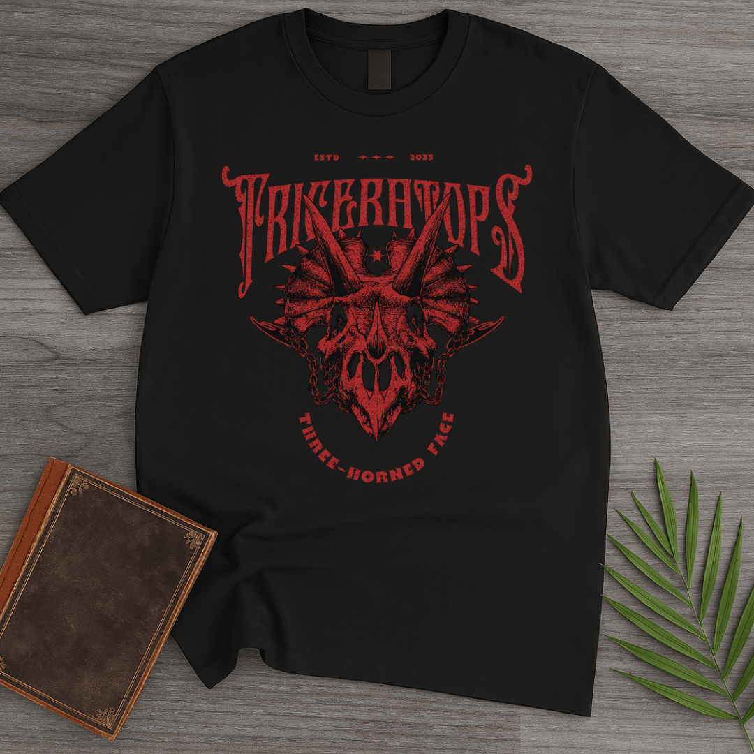 T-Shirt Black / S Gothic Three-Horned Face T-Shirt