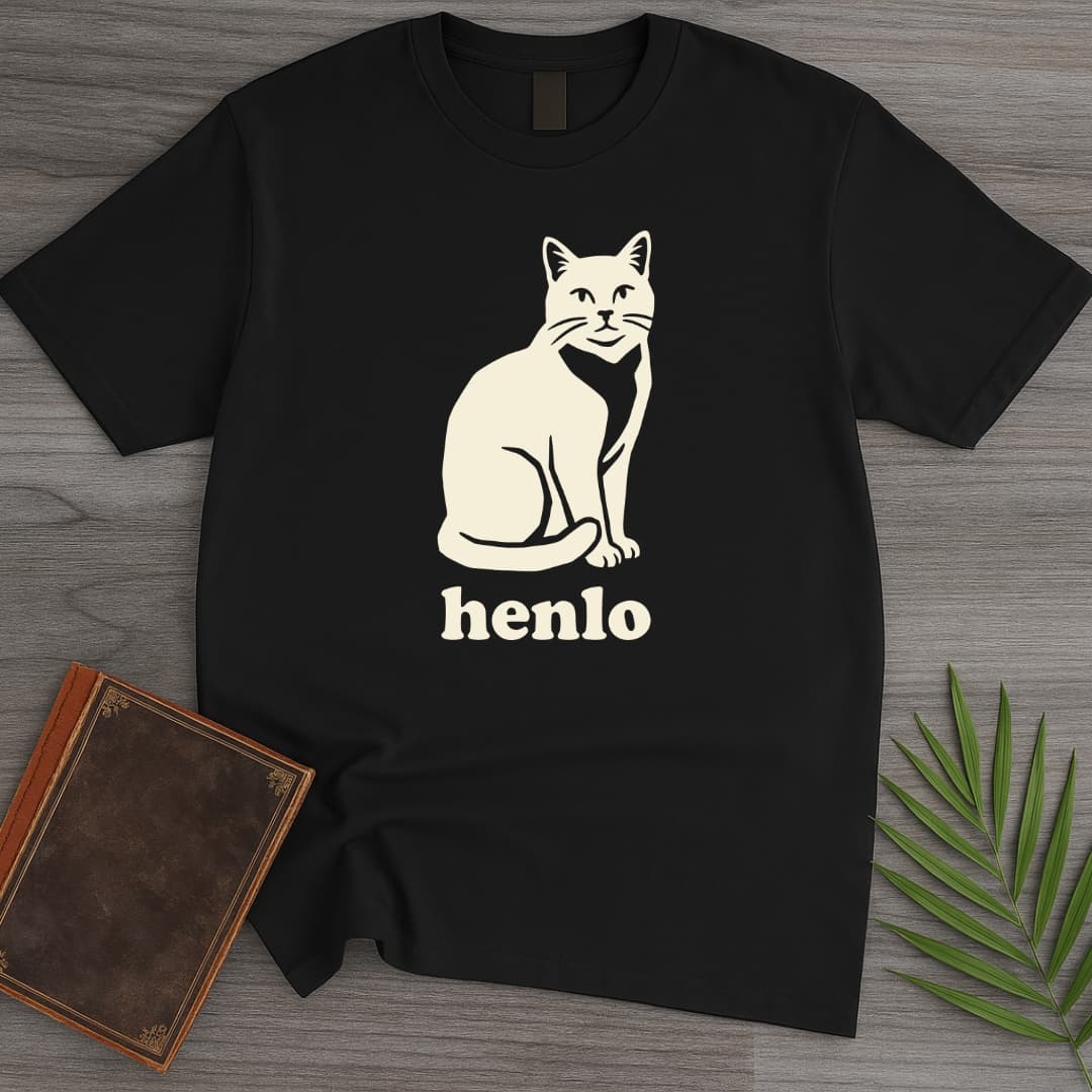 T-Shirt Black / S Henlo Cat T-Shirt