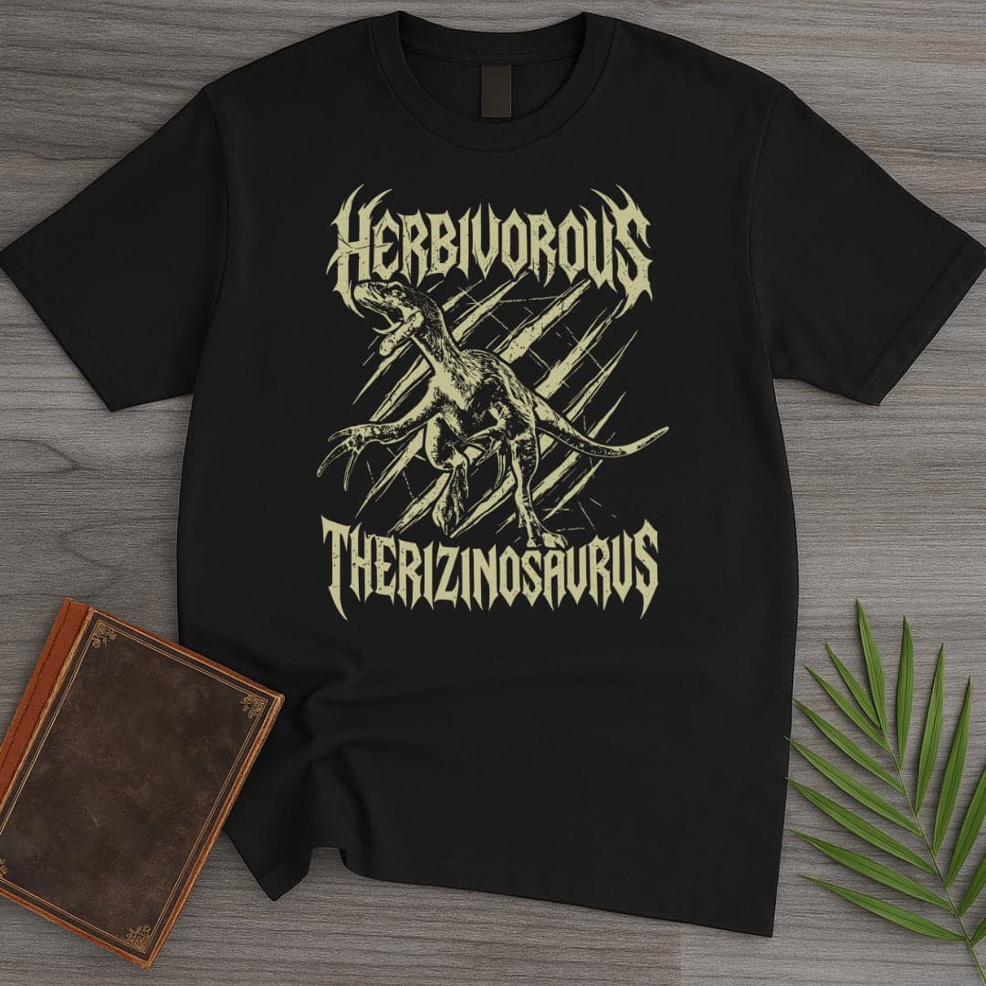 T-Shirt Black / S Herbivorous Metal Therizinosaurus T-Shirt