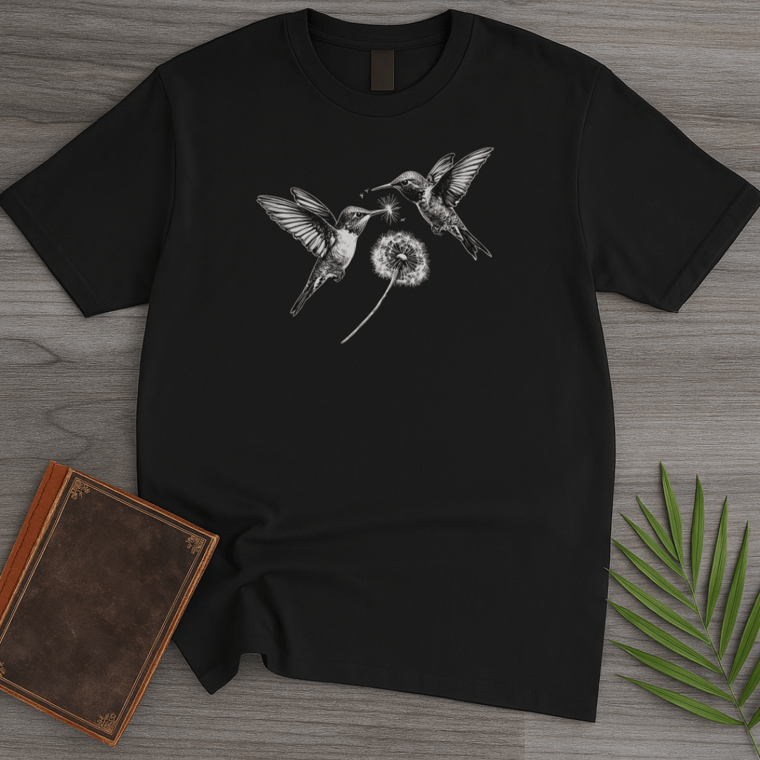 T-Shirt Black / S Hummingbird Dandelion Wishes T-Shirt