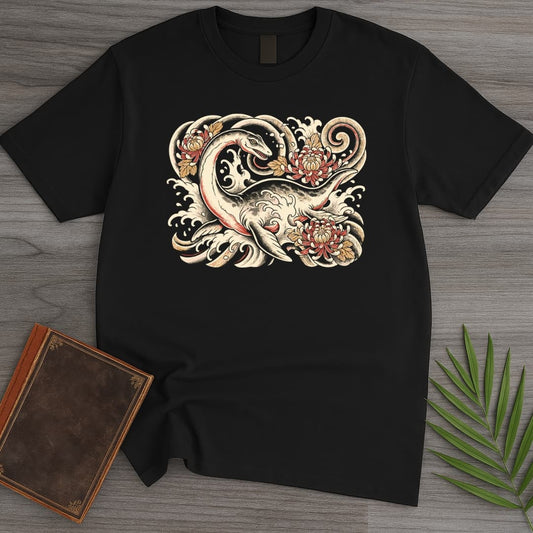 T-Shirt Black / S Japanese Irezumi Plesiosaur T-Shirt