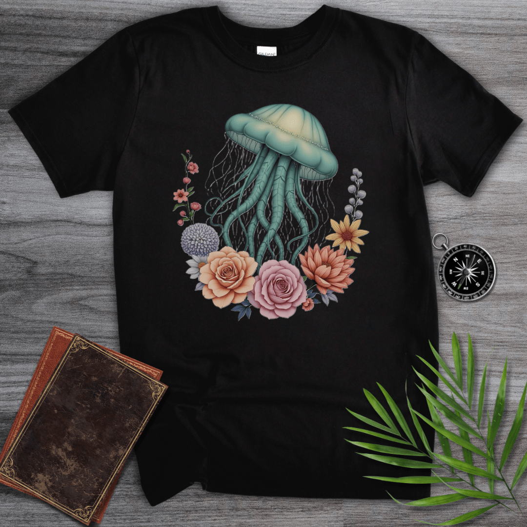 T-Shirt Black / S Jellyfish Floral Graphic T-Shirt