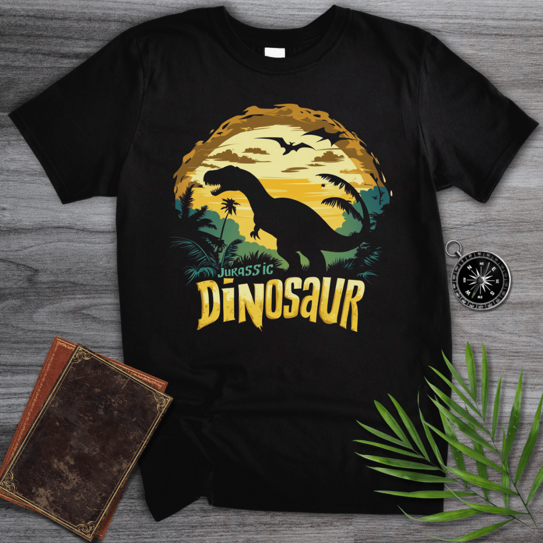 T-Shirt Black / S Jurassic Dinosaur Silhouette T-Shirt