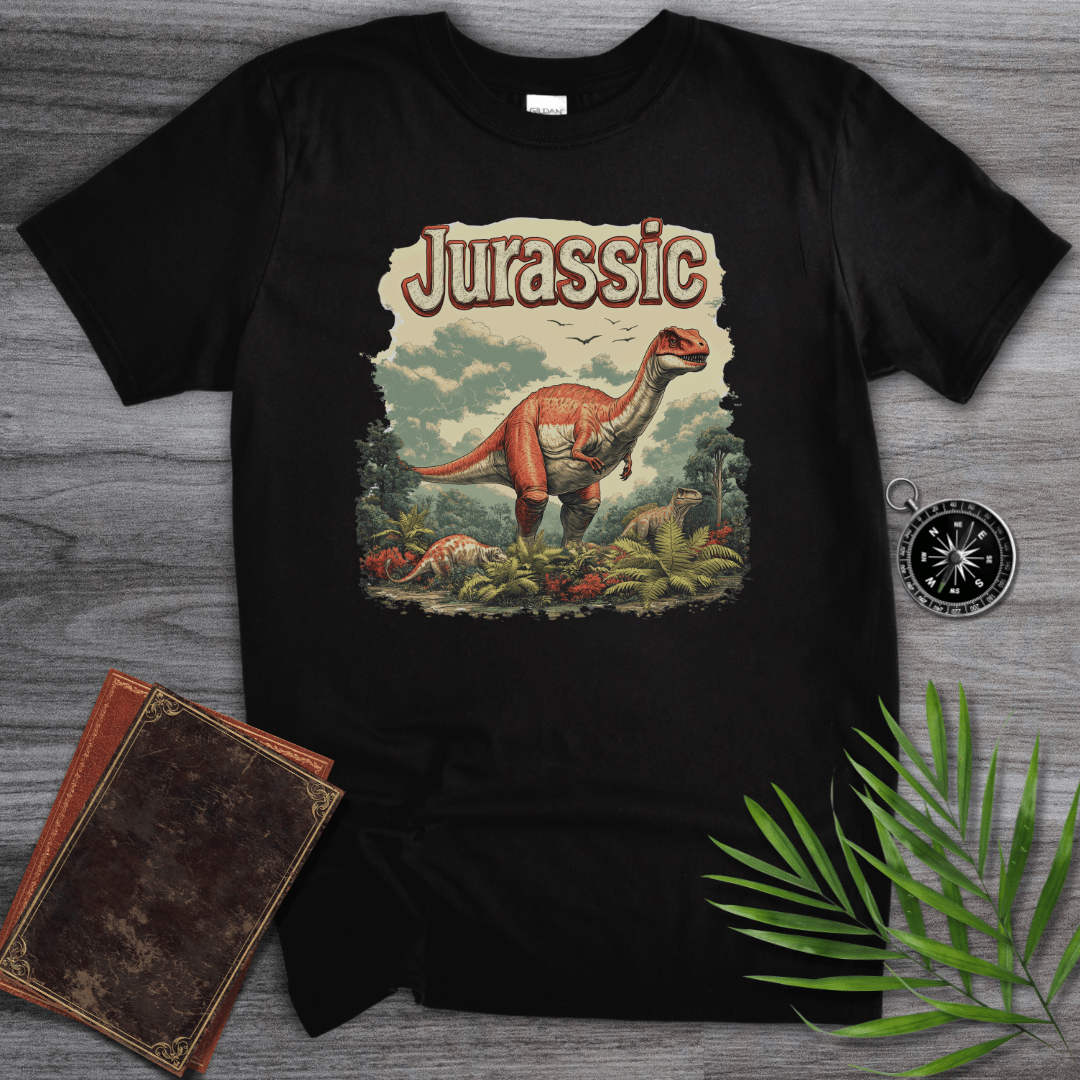 T-Shirt Black / S Jurassic Dinosaur Typography Graphic T-Shirt