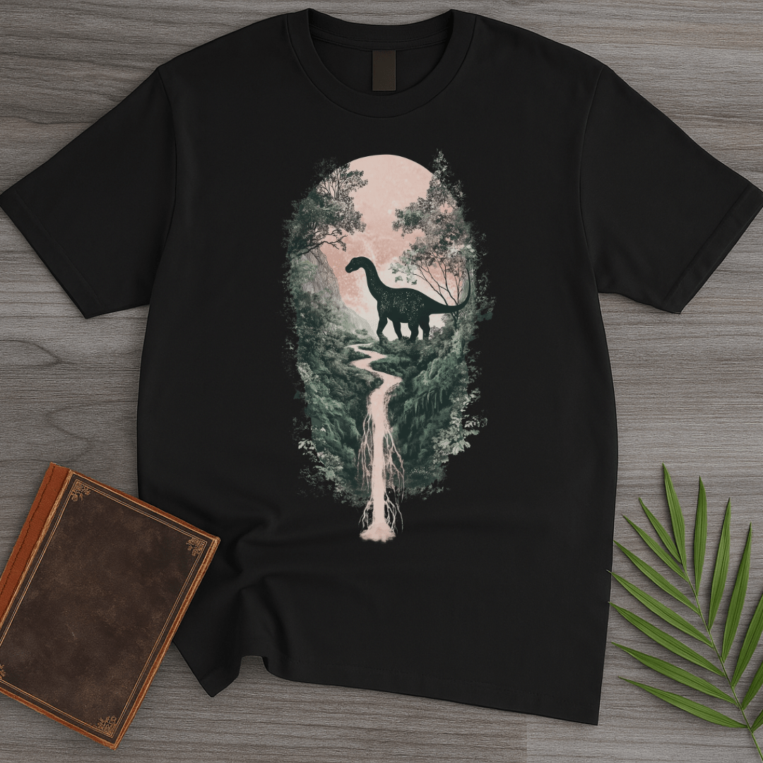 T-Shirt Black / S Jurassic Waterfall Forest T-Shirt