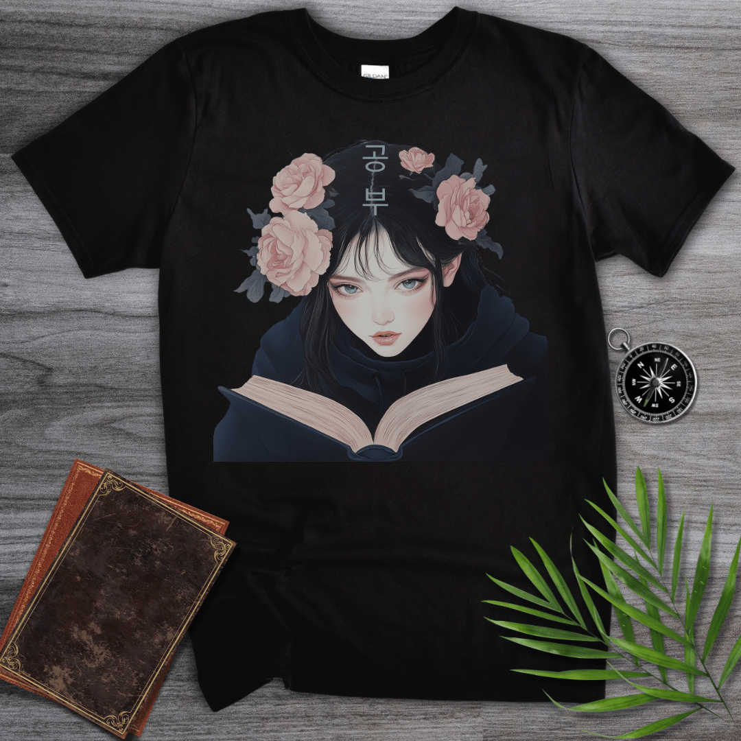 T-Shirt Black / S Korean Study Girl Graphic T-Shirt