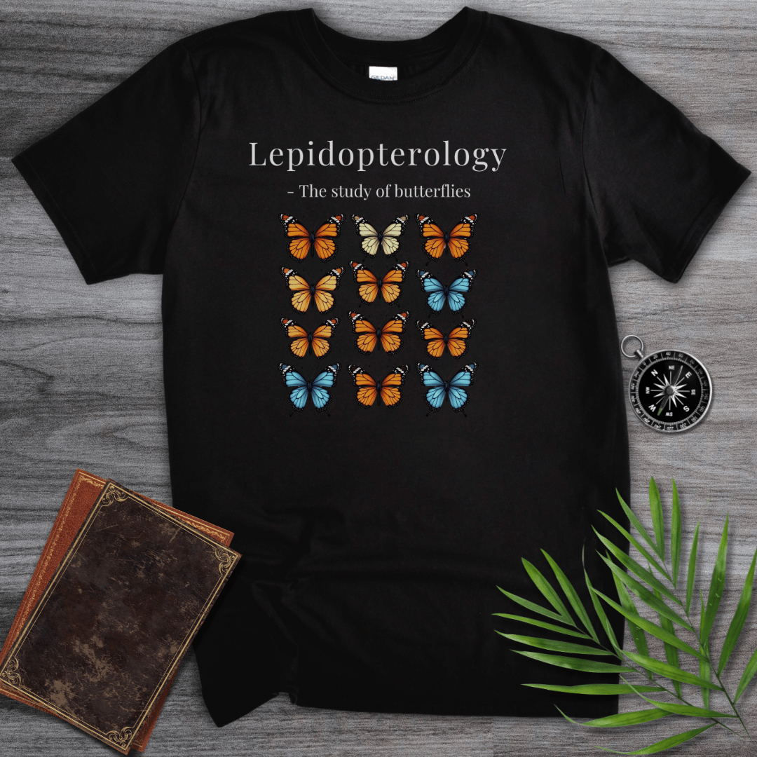 T-Shirt Black / S Lepidopterology: The study of butterflies T-Shirt