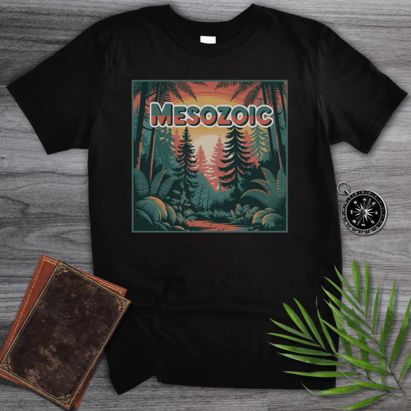 T-Shirt Black / S MESOZOIC: Ancient Forest Sunset Scene